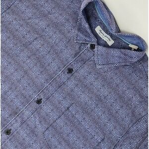 Tommy Bahama The Coconut Point Shirt Men's XXL 2XL‎ Purple Blue Geometric AOP